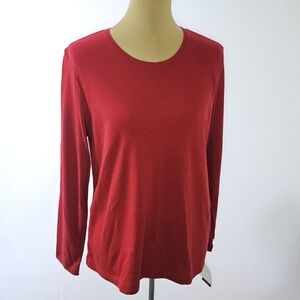 Women's Red Long Sleeve Top
